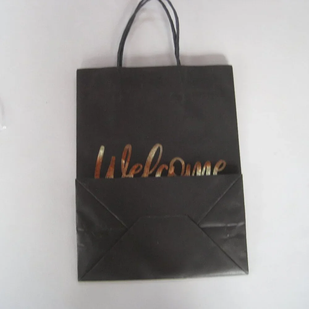 Medium Size Gift Bags - Gold Foil - Welcome Black